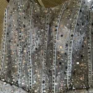 Sequin Sweep Train Corset Dress